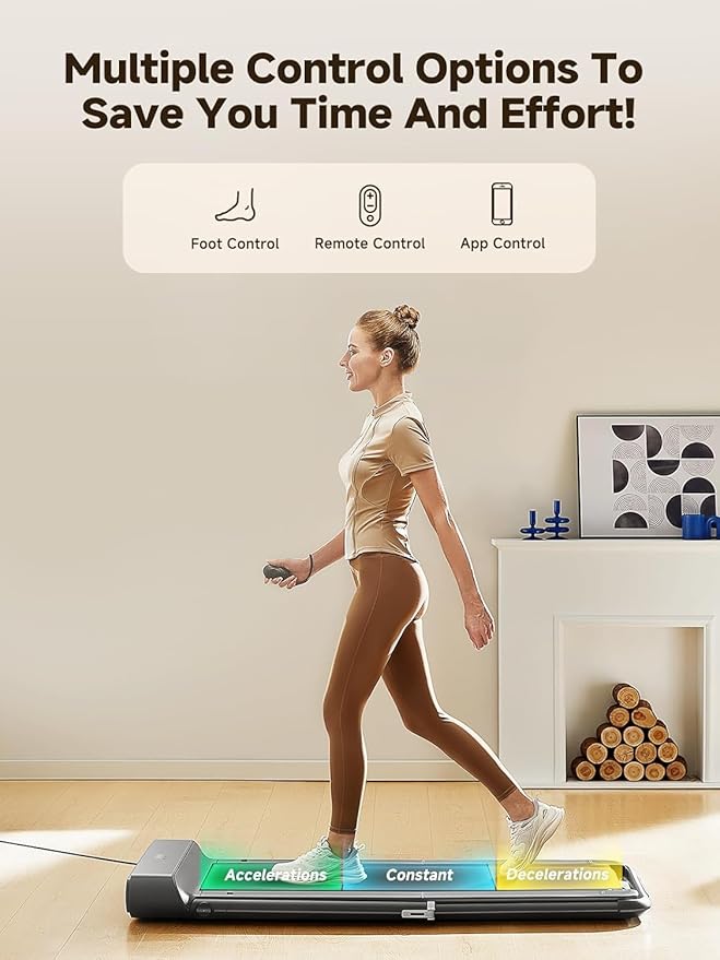 WALKINGPAD R Series Folding Treadmill, 2 in 1 Walking Pad Under Desk Treadmill for Home and Office, Compact Foldable Design with App Control and LED Display, Spacious Belt for Walking or Running-StrideForce Fitness