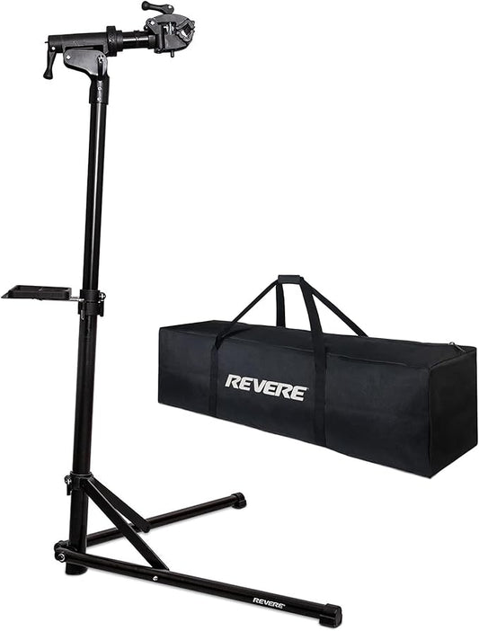 Revere Bike Repair Stand & Storage Bag, Telescoping Arm, Rotating Clamp, Magnetic Tool Tray, and Adjustable Handlebar Rod - Heavy Duty, Sturdy, Adjustable-StrideForce Fitness