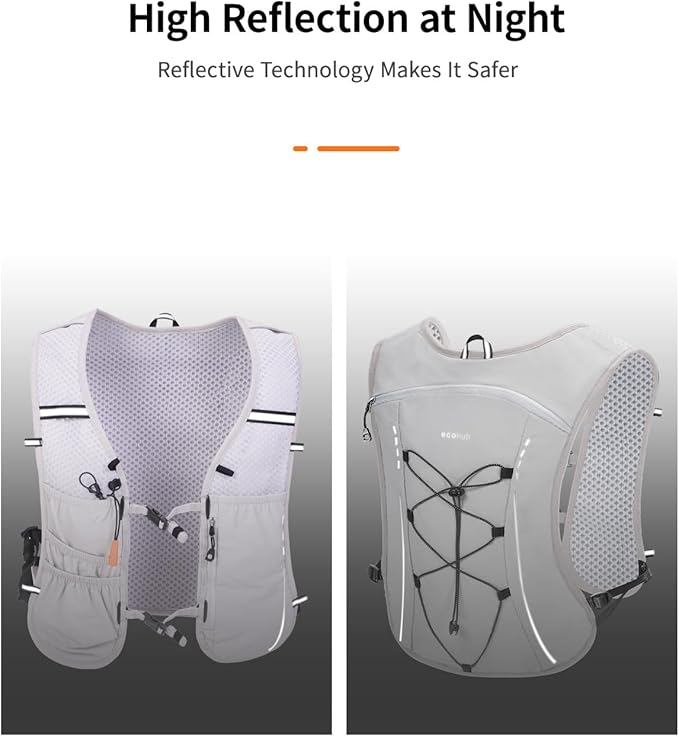 ECOHUB Running Hydration Vest Backpack,Lightweight Breathable Pack with 2L Water Bladder Bag Daypack for Hiking Trail Running Cycling Race Marathon for Women Men-StrideForce Fitness