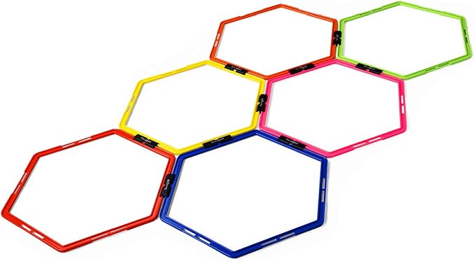 Yes4All Hex Agility Rings/Speed Rings with Carrying Bag – Hexagon Rings, Agility Hurdles for Agility Footwork Training-StrideForce Fitness