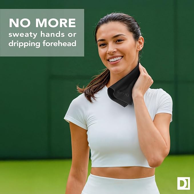 Pocket-Sized Sweat Towels - The Original Sweat Absorbing Handkerchiefs - Quick-Dry Microfiber Sweat Rags for Face, Hands, & Body - Men & Women - Gym, Sports, and Work (Black: 5 Pack)-StrideForce Fitness