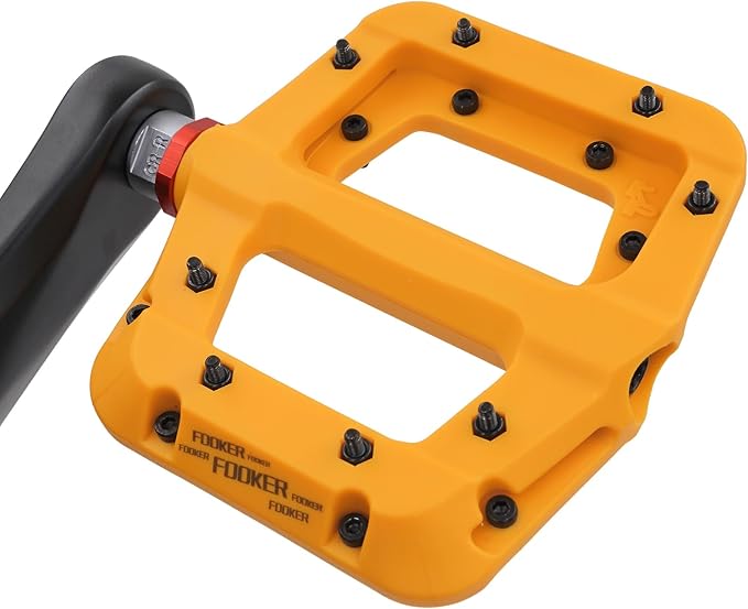 FOOKER MTB Pedals Mountain Bike Pedals 3 Bearing Non-Slip Lightweight Nylon Fiber Bicycle Platform Pedals for BMX MTB 9/16"-StrideForce Fitness