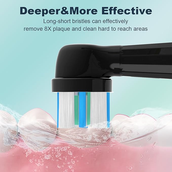 iO Replacement Heads Compatible with Oral B iO,iO Series Electric Toothbrush Heads Compatible with Oral B iO 2/3/4/5/6/7/8/9/10,Medium Bristles for Effective Plaque Removal,Black