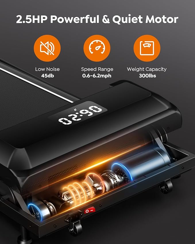 Walking Pad Treadmill with Incline, 2 in 1 Foldable Treadmills for Home Small Office, 300lbs Portable Compact Under Desk Treadmill with App, Remote Control and LED Display-StrideForce Fitness