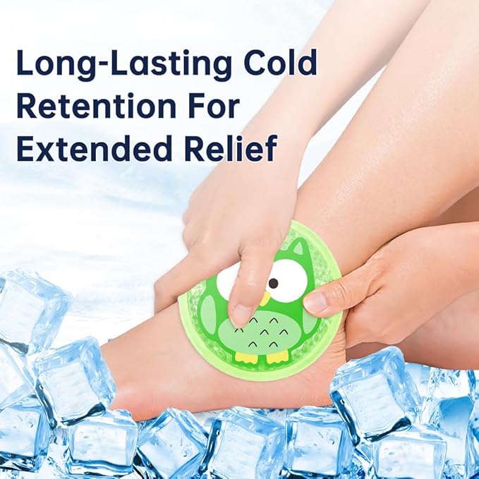 Gel Ice Pack for Injuries 2 Packs Cute Reusable Hot Cold Gel Packs for Fever Pain Relief Wisdom Teeth First Aid and Neck Head Arms Legs Knee Ankle