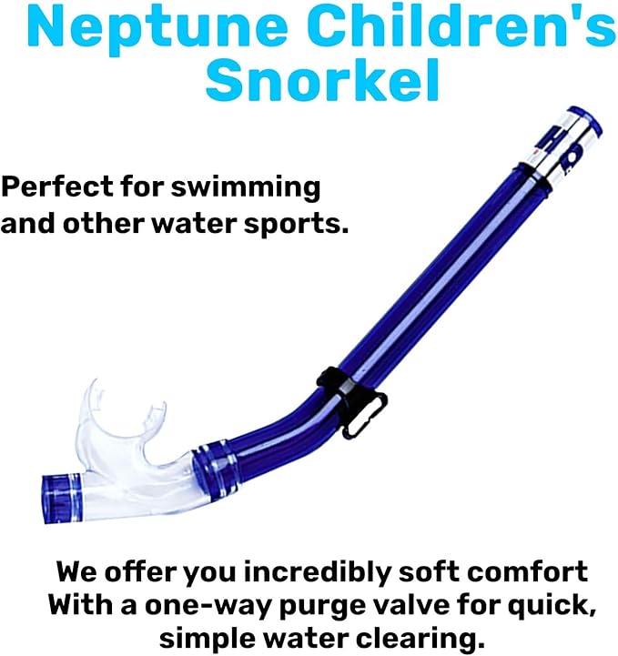 H2Odyssey SP-3 Neptune Childrens Snorkel - Kids Dry Snorkel with Silicone Mouthpiece-StrideForce Fitness