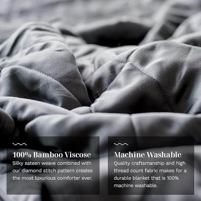 LUXOME Lightweight Blanket | 100% Rayon (Viscose) from Bamboo Fabric & Fill | King/Cal King - 98"x92" | Thermal-Regulating | Charcoal-StrideForce Fitness