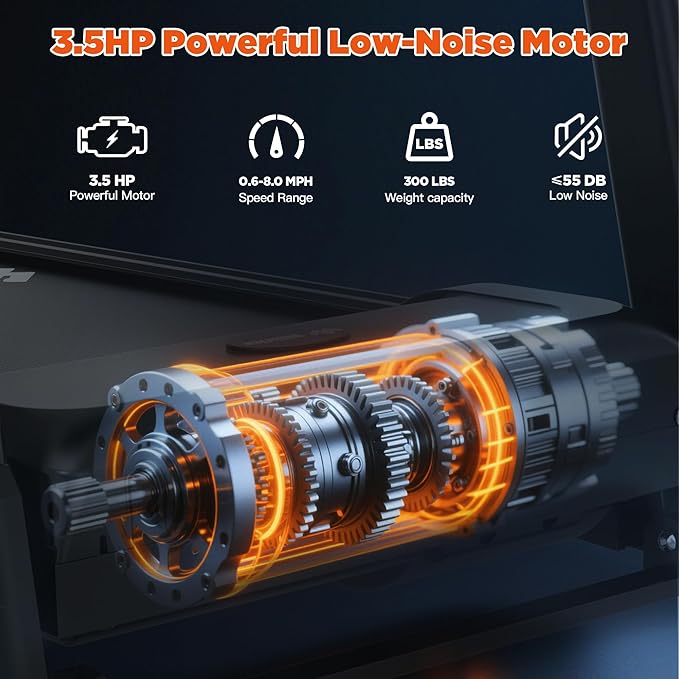 Treadmill with Incline, 300 LBS Capacity, 8 MPH or 10 MPH Speed, Bluetooth, App, Pause Function, Folding Treadmills for Home with 64 Programs, 17'' or 18'' Wide Belt, Heart Rate, BMI Detector-StrideForce Fitness