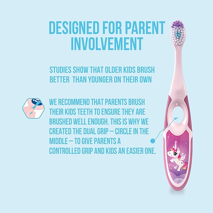 Jordan* | Step 2 Kids Toothbrush | 3-5 Years, Soft Bristles, BPA Free,4 Pack | Blue & Green