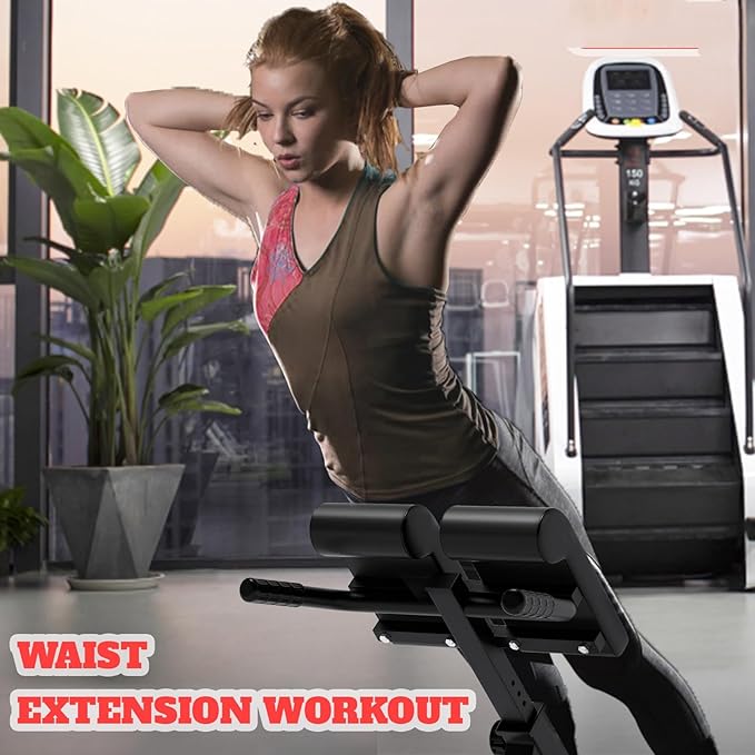 Roman Chair,Back Extension Bench,Multi Functional Ab Bench, Hyperextension Bench Abdominal Exercise, Leg Strength Trainer Home Men Women Full Body-StrideForce Fitness