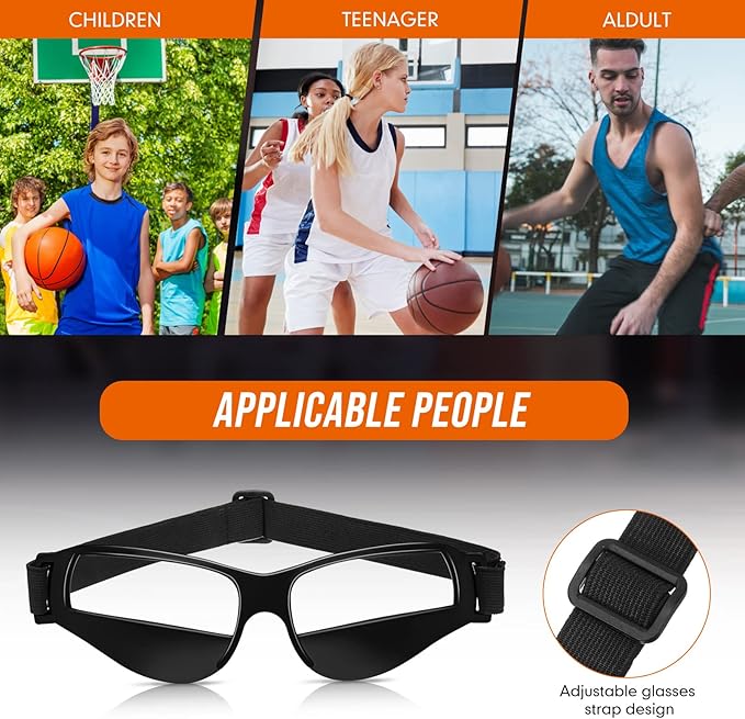 Weewooday 12 Pack Basketball Dribbling Goggles Adjustable Sport Training Glasses Aid for Team Training Aid Basketball Equipment Safety Specs for Adult Teenagers Youth, 8.5 x 2 Inch-StrideForce Fitness