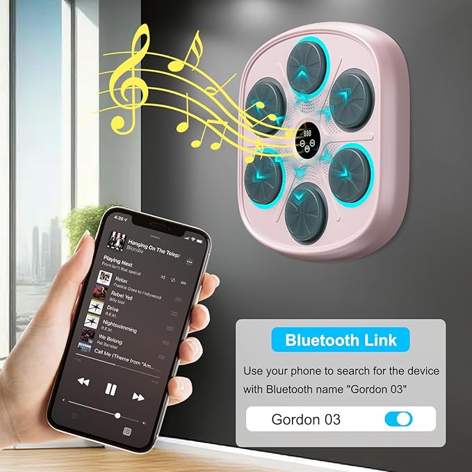 2025 New Model Smart Music Boxing Machine for Adults and Kids, Training Machine with LED Electronic Wall Mounted, Home Indoor Workout Equipment with Premium Boxing Gloves-StrideForce Fitness