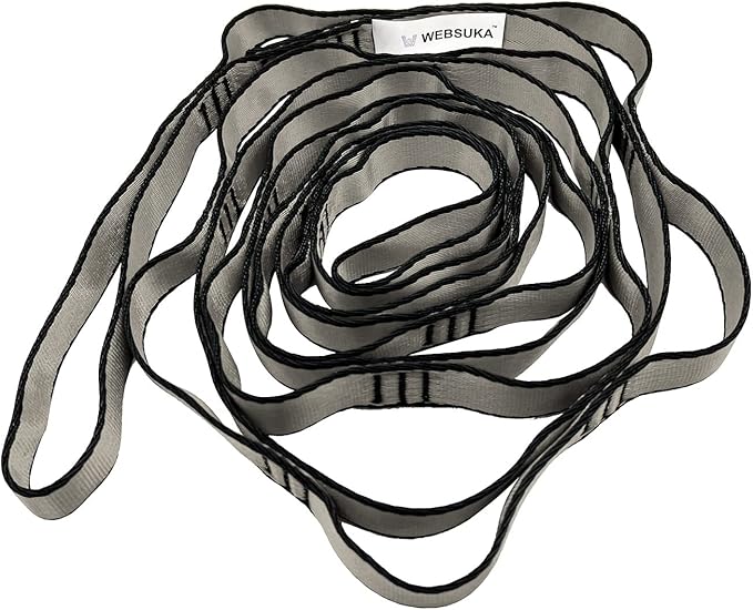 Aerial Yoga Hammock Daisy Chains Strap, Strong 22kN Adjustable with 10 Loops, No Stretch, Climbing Strap Nylon Chain Sling for Aerial Yoga,Swing, Hammock, Suspension, Exercise-StrideForce Fitness