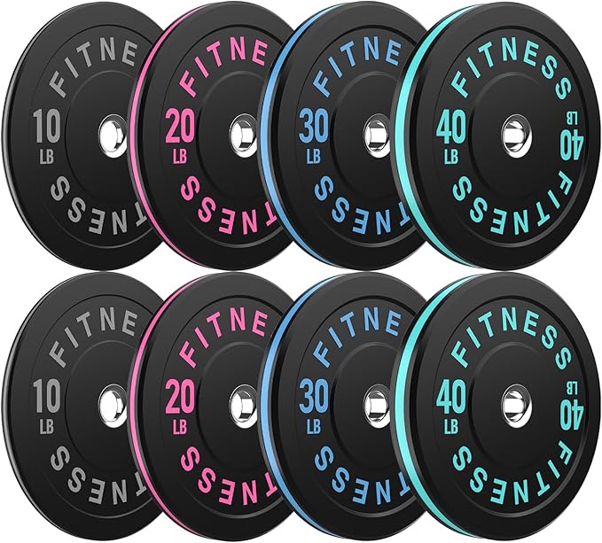 Bumper Plates 2 - Inch Olympic Weight Plate Set for Barbell, 10-55 lb Rubber Weights Sets for Home Gym, Strength Training Plate, Weight Lifting, Black-StrideForce Fitness