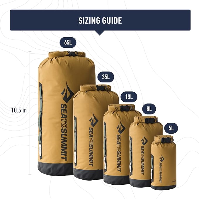 Sea to Summit Big River Dry Bag, Heavy-Duty Dry Storage, 20 Liter, Gold Brown-StrideForce Fitness
