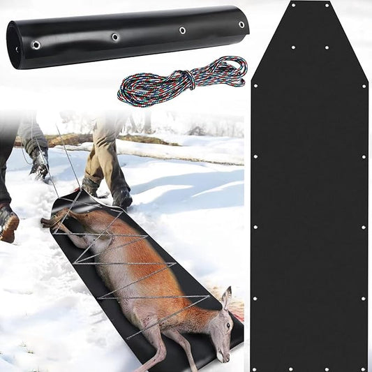 Deer Drag Sled Game Hauler Utility Snow Sled Deer Hunting Sled for Effortless Hauling of Ice Fishing Supplies, Firewood, Duck Hunting Gears, Fishing Equipment-StrideForce Fitness