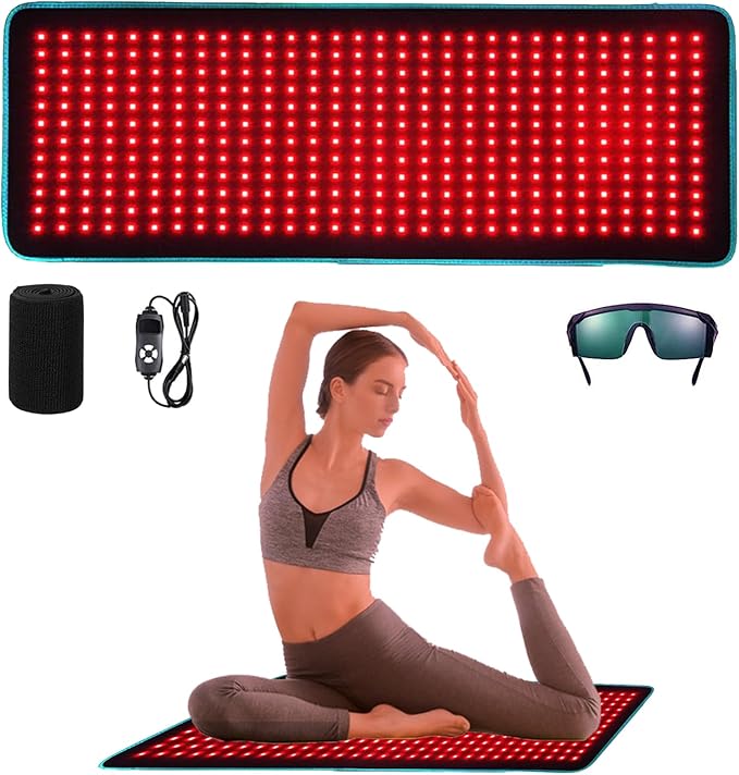 iTHERAU Large Red Light Therapy Belt 360 LED Infrared Red Light Device for Body, Resolve Inflammation, Relieve Joint or Back Pain, Muscle Stiffness, Red Light Wrap 660 & 850nm Wavelengths, Blue Edge-StrideForce Fitness