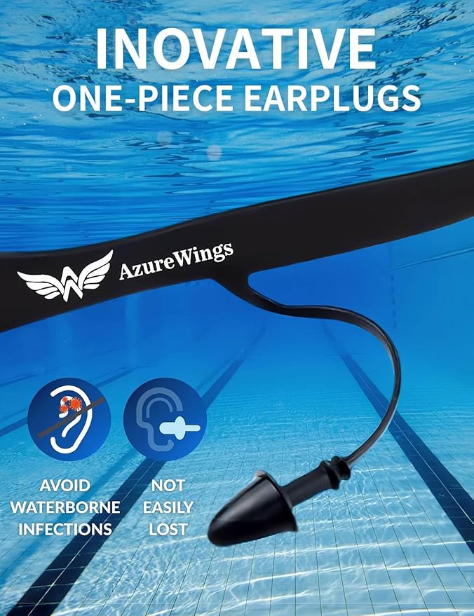 7 in 1 Swim Goggles + Swim Cap for Men Women,No Leak Anti-Fog & UV, Wide Visio HD Mirror PC Lens-StrideForce Fitness