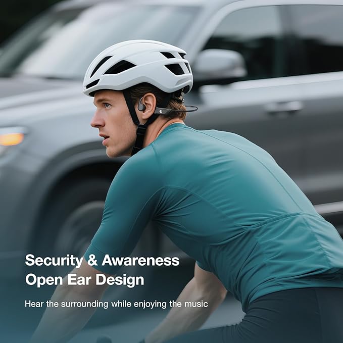 Bone Conduction Headphones, Open Ear Headphones Wireless Bluetooth with Mic, Superior Sound Running Headphones 10H Playtime, Comfortable Fit Waterproof for Music, Workouts, Travel-StrideForce Fitness