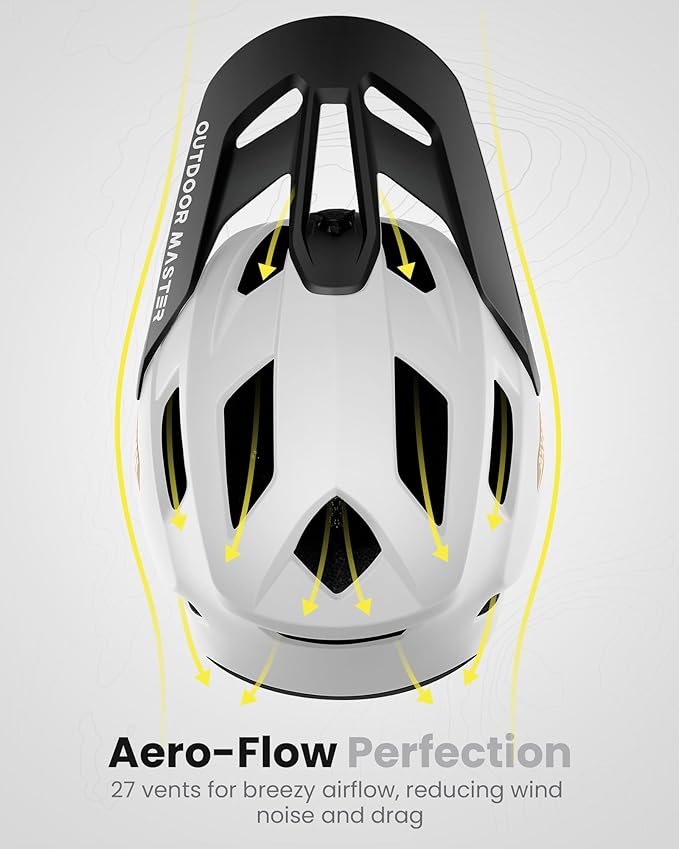 OutdoorMaster MIPS Full Face Mountain Bike Helmet for Men & Women - Two Removable Chin Pad, Ventilation Lightweight - Racing Downhill DH BMX MTB Helmet-StrideForce Fitness