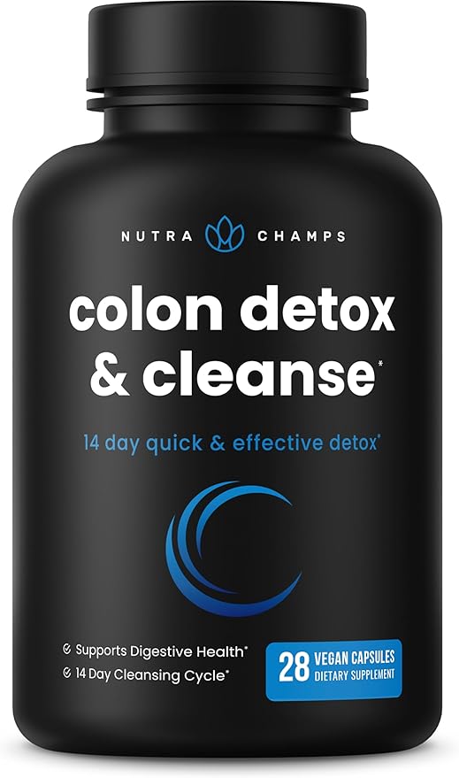 NutraChamps Colon Cleanse & Detox for Weight Loss [14 Day Quick Cleanser] Safe & Effective Formula with Probiotic & Digestive Enzymes for Constipation Relief-StrideForce Fitness