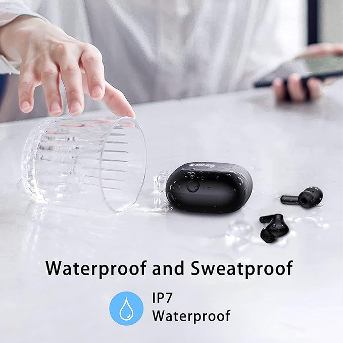 Wireless Earbuds, Bluetooth 5.4 Headphones in Ear with 4 ENC Noise Cancelling Mic, New Wireless Earphones HiFi Stereo Deep Bass 40H Playtime, In-Ear Bluetooth Earbuds LED Display IP7 Waterproof, USB-C-StrideForce Fitness