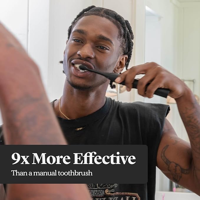 Made by Dentists PRO‑X Replacement Brush Heads – Compatible with PRO‑X Sonic Toothbrush (3 Pack) – Dentist‑Designed, Deep Plaque Removal, Soft Bristles, Travel‑Ready, Black