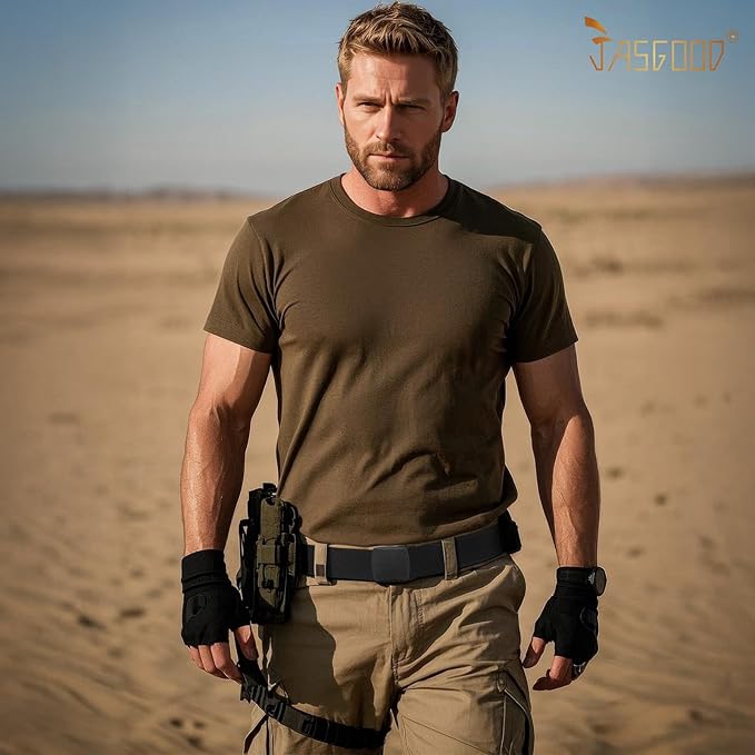 JASGOOD Nylon Canvas Breathable Military Tactical Men Waist Belt With Plastic Buckle-StrideForce Fitness