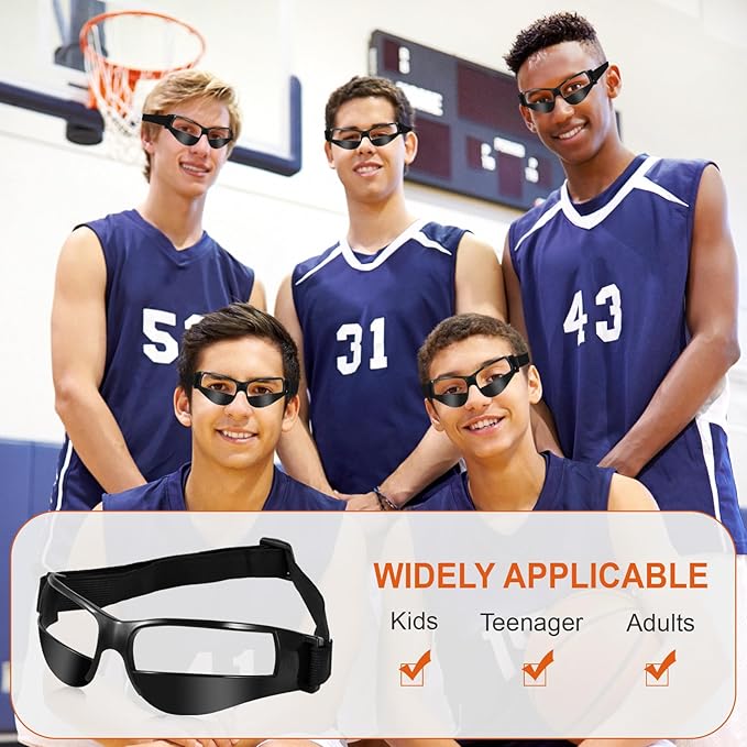 7 Pack of Basketball Dribbling Goggles，Basketball training,Aid Training Equipment for Improving Court Vision，Adjustable Basketball Sports Training Glasses，Improves ball handling-StrideForce Fitness
