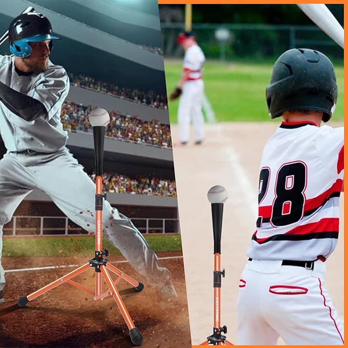 Eastgoing Heavy Duty Baseball and Softball Portable Travel Batting Tee.Adjustable Height|Portable|Collapsible. Baseball Hitting Tee for Any Age Player Practice-StrideForce Fitness
