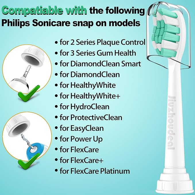 Replacement Toothbrush Heads Compatible with Philips Sonicare: Electric Brush Heads for Sonicare C2 Plaque Control Protective Clean 4100 5100 6100 Toothbrush, 10-Pack