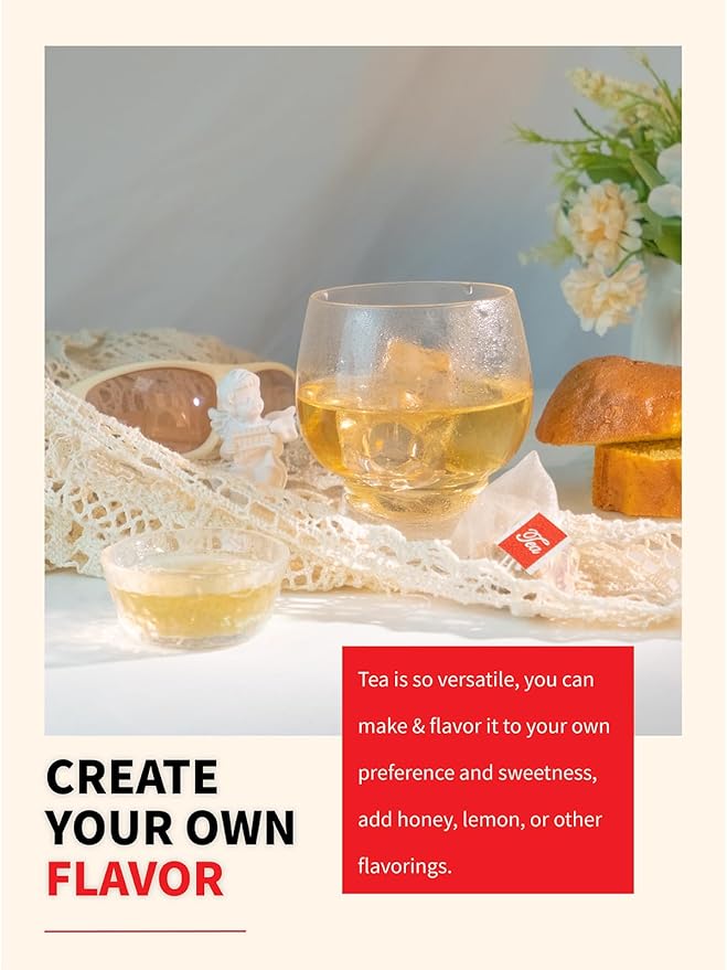 Teelux Dandelion Leaf & Root Tea with Orange Peel, Rose, Jasmine, Red Date, Caffeine Free, Mellow & Light Tarty Flavor, 40 Count