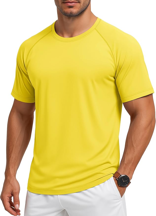 MAGCOMSEN Men's Short Sleeve UPF 50+ Sun Protection Shirts Quick Dry Athletic T-Shirt Hiking Running Swimming Rash Guard-StrideForce Fitness