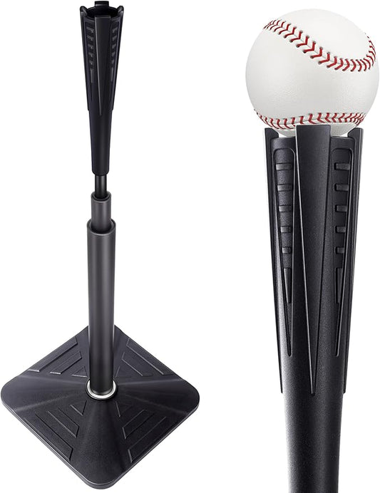 4-Prongs Ball Rest Batting Tee for Baseball and Softball， 23" to 44" Adjustable Baseball Tees for Hitting，Heave Duty Base Baseball Tee （No Included The Baseball）-StrideForce Fitness