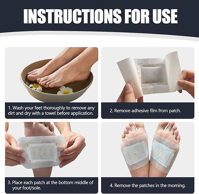 2 in 1 Foot Pads, Tear and Use Ginger Wormwood with Pure Natural Ginger Powder Bamboo Vinegar Wormwood, Bigger Adhesive ''Stay in Place'' All Night, 20 Pads-StrideForce Fitness