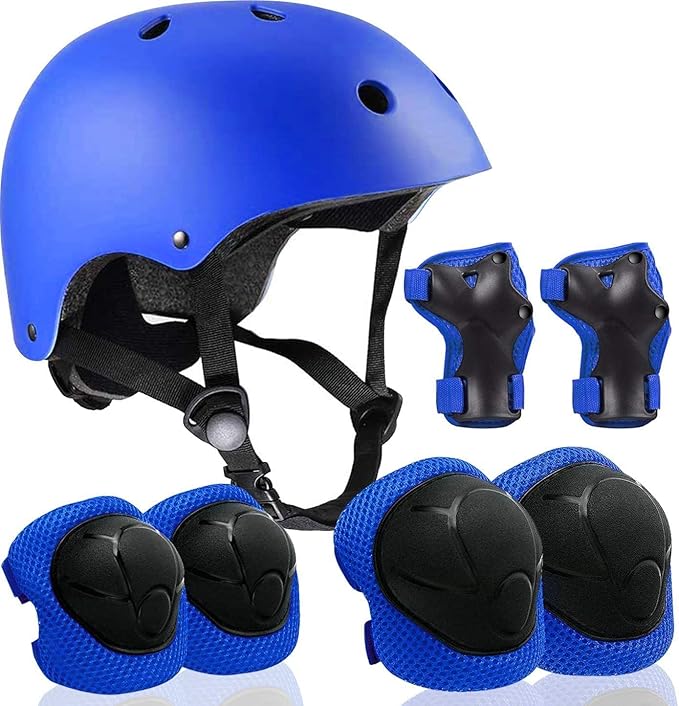 Adjustable Helmet for Ages 3-16 Kids Toddler Boys Girls Youth,Protective Gear with Elbow Knee Wrist Pads for Multi-Sports Skateboarding Bike Riding Scooter Inline skatings Longboard Roller Skate-StrideForce Fitness