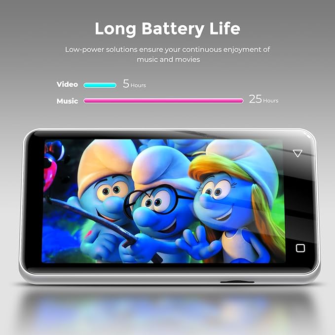 innioasis 80GB MP3 Player with Bluetooth and WiFi, MP3 Player for Kids with Spotify, Spotify Kids, Pandora, Audible, 4.0" Touch Screen Music Player with Parental Controls, Up to 1TB (White+ Silver)-StrideForce Fitness