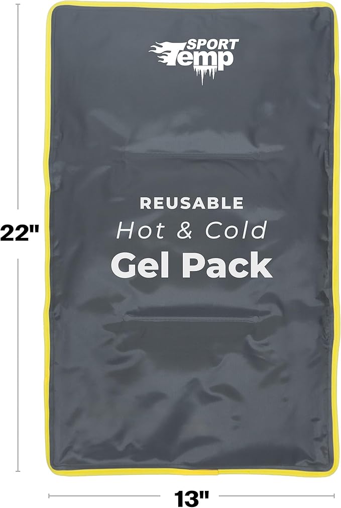 Hot & Cold Reusable Gel Packs (XL, 1 Pack) Flexible Soft Compress - Ice & Heat Therapy for Injuries, Back, Shoulder, Hip, Knee, Joint Pain, Swelling, Bruises, Post Surgery - Sport Temp-StrideForce Fitness