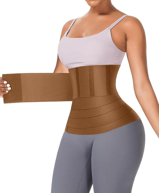 FeelinGirl Waist Trainer for Women Trimmer Belt Waist Cincher Tummy Wrap Plus Size Snatch Me Up Bandage Body Shaper-StrideForce Fitness