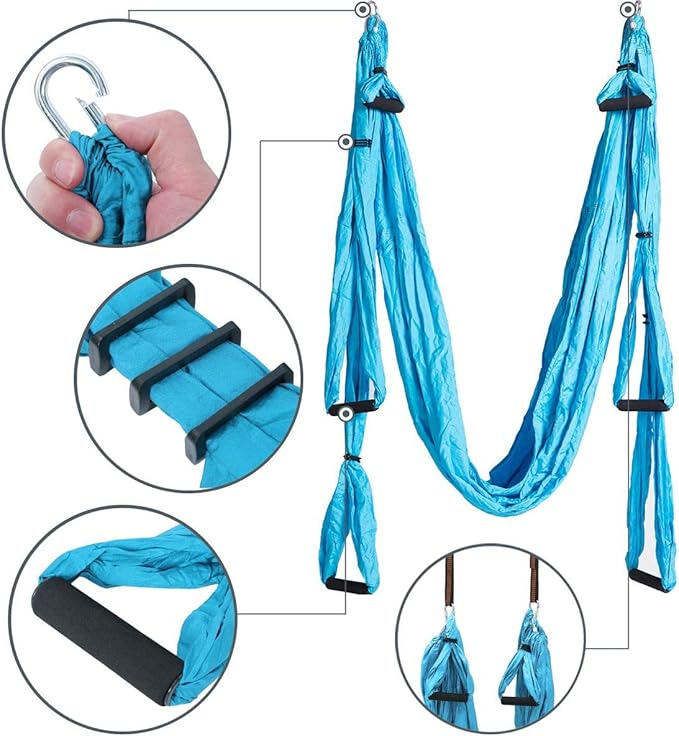 Aerial Yoga Swing Set, Ultra Strong Hammock Trapeze Extension, Antigravity Ceiling Hanging Sling Inversion Exercises-StrideForce Fitness