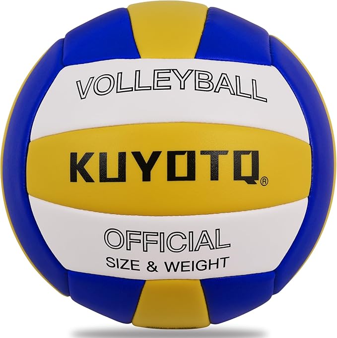 KUYOTQ Official Size 5 in&Outdoor Beach Volleyball,3MM Thickened Surface Soft Leather Youth Womens Mens Volleyball for Game Gym Training(Deflated)-StrideForce Fitness