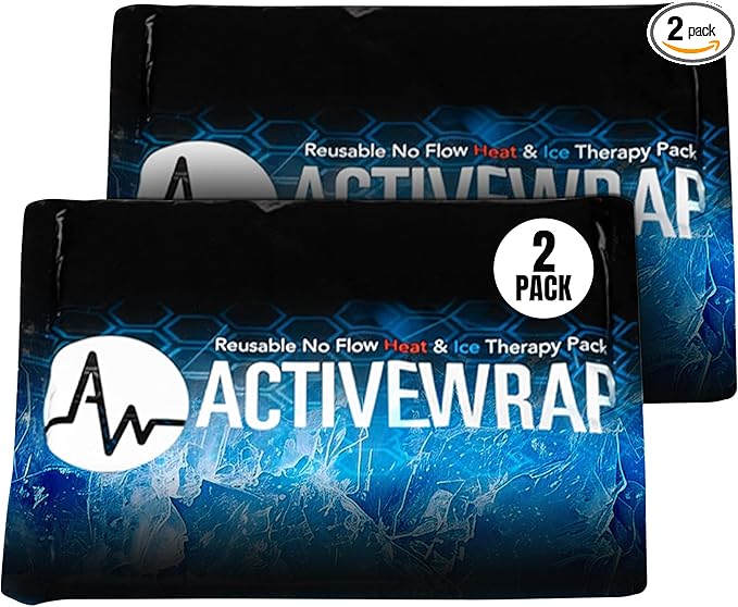 ActiveWrap - Ice Pack for Injuries Reusable Gel Packs, Hot Cold Packs First Aid, Pain Management, Injury Recovery, Ice Compress with Individual Pack Covers, Elbow, Medium, 6 x 9 inches-StrideForce Fitness