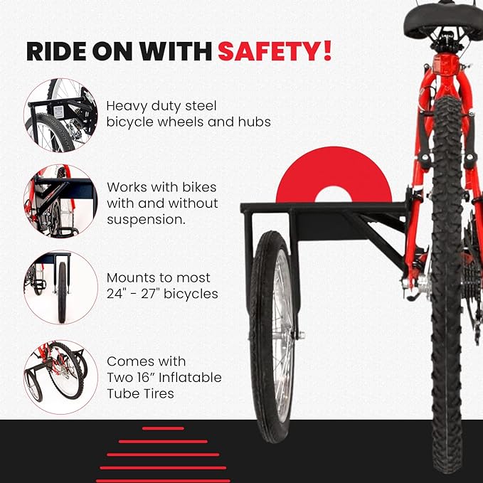 Bike USA Heavy-Duty Adult Training Wheels – Patented Stabilizer Kit for 24"–27" Bicycles, Supports 250+ lbs, Original Full-Size Bike Training Aid, Not for Electric or E-Bikes-StrideForce Fitness