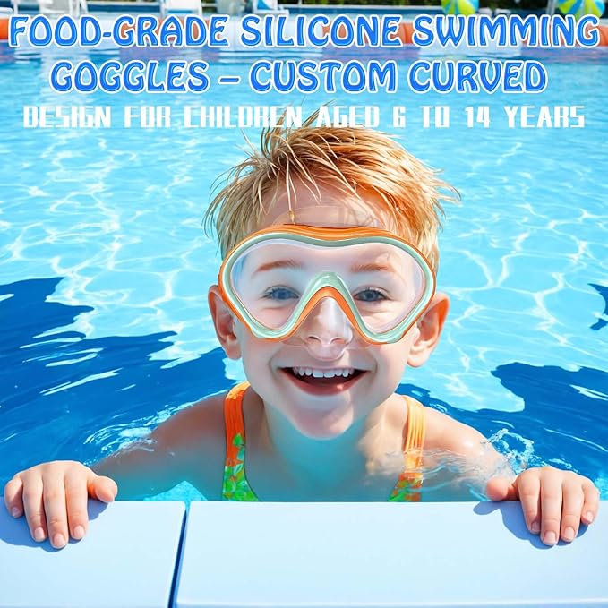 Kids Swim Goggles with Nose Cover -Diving Mask Leak-Proof Design for Boys Girls Ages 5-15 | Anti-Fog & UV Protection Swimming Glasses-StrideForce Fitness