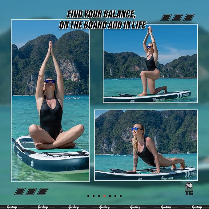 Inflatable Paddle Board with Premium SUP Board Accessories, Allround Paddle Boards for Adults/Kids,Stand Up Paddle Board Defender Collection-StrideForce Fitness