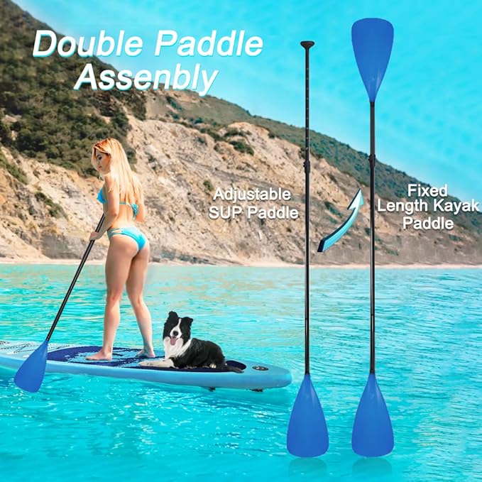 LBW SUP Paddle Board Paddle Stand up Paddleboard Paddles - 3-Piece or 4-Piece Floating Alloy Portable SUP Kayak Paddle Adjustable 2-Sided Paddle-StrideForce Fitness