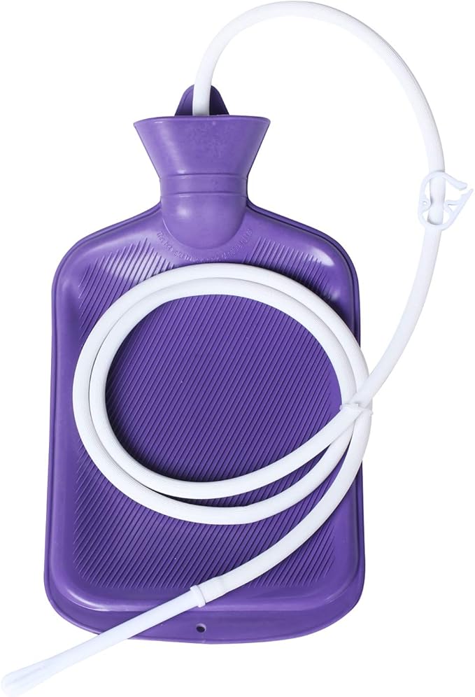Abyclean Enema Bag Kit Rubber Anal Douche Vaginal Douche Enema Cleaner for Women’s or Man’s Health (Purple, 2L)-StrideForce Fitness