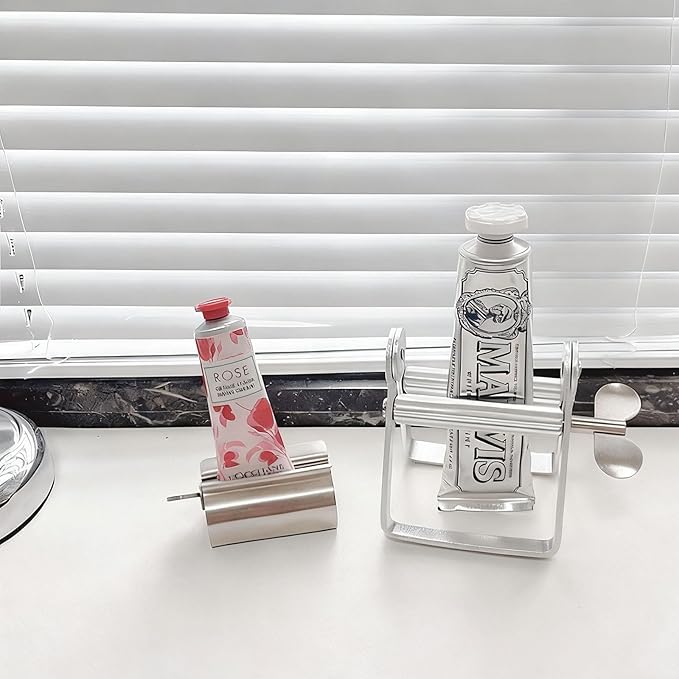 2PCS Stainless Steel Toothpaste Squeezer Tube Wringer for Toothpaste,Paint,Ointments,Creams,Hair Salon,Waste-Free Squeezer