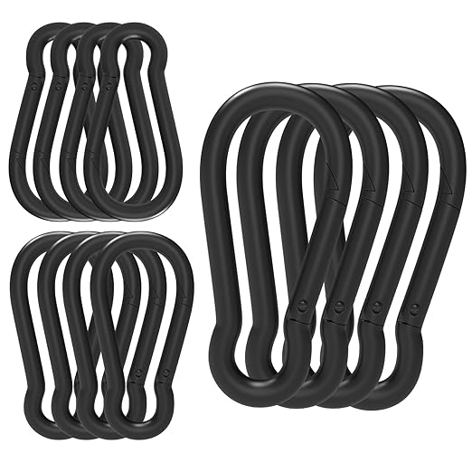 25PCS 4" Hevy Duty Carabiner Clips,M10 Spring Snap Hooks Large Carabiners Galvanized Steel Qiuck Link Clip 770LBS Holding Capacity Keychain Buckle for Outdoor Hiking Camping hammocks Dog leashes-StrideForce Fitness