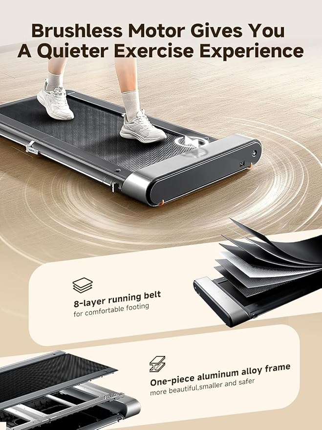 WALKINGPAD R Series Folding Treadmill, 2 in 1 Walking Pad Under Desk Treadmill for Home and Office, Compact Foldable Design with App Control and LED Display, Spacious Belt for Walking or Running-StrideForce Fitness